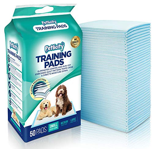 Pack of 50 Puppy Dog Toilet Training Pads - Highly Absorbent Mats to protect your Floor, Carpets and Furniture (Small 45cm x 60cm)