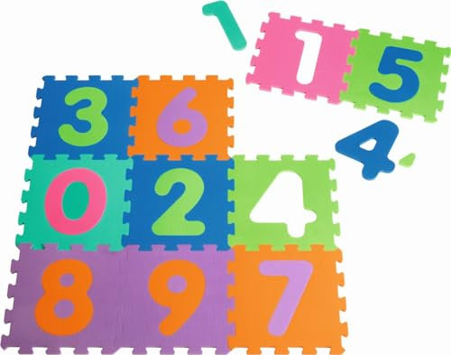 Playshoes Unisex Baby EVA-Puzzlematten 10-teilig 308744, 900 - Mehrfarbig, 10 Teile (1er Pack)