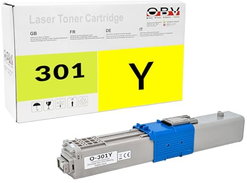 OBV Kompatibel C301 Toner ersetzt Oki 44973533 für Oki C301DN C321DN MC342 gelb 1500 Seiten