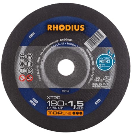 RHODIUS TOPline XT20 Extradünne Trennscheibe 180 x 1,5 x 22,23 mm 25 Stk