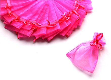 Schnoschi 175 Stück Organzabeutel Organzasäckchen 10 x 7,5 cm pink