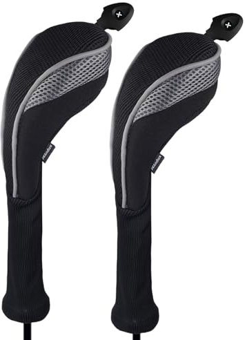 Andux 2 Stück Langer Hals Hybrid-Golfschläger, mit Zahlendrehrad ctmt-01, grau MEHRWEG