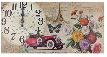 GMMH Wanduhr 60 cm Hoch Küchenuhr Antik Paris London Landhaus Nostalgie XXL