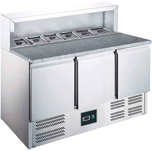 ZORRO - Pizzatisch ZPS903-3 Türen - Kühltisch mit Granitplatte - Salatkühlung - Gastro Belegstation