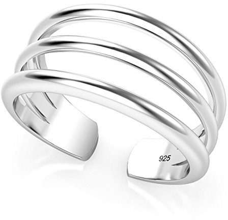 Metal Factory Sterling Silver 3 Row Adjustable Toe Band Ring