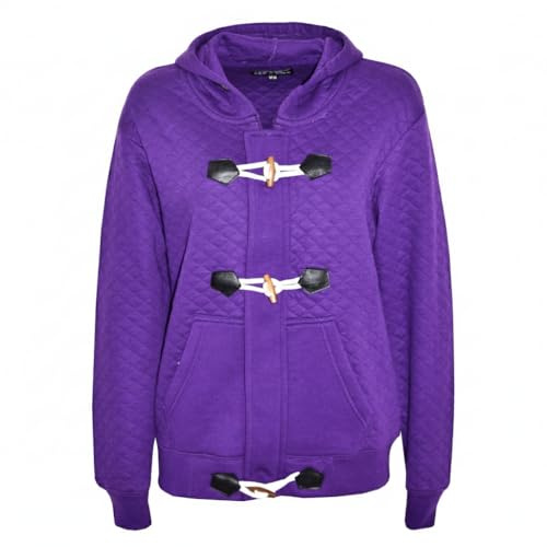 A2Z 4 Kids Girls Boys Duffel Hoodie Quilted Fleece Coat - Duffel Hoodie Quilted Purple 7-8