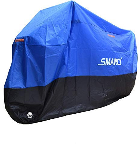 Smarcy Funda Protector para Moto, Cubierta para Moto / Motocicleta Resistente al Agua a Prueba de UV, Color Azul / Negro XXL