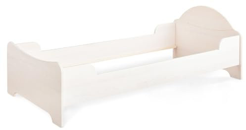 BioKinder Einzelbett Kinder-Bett Kojenbett David metallfrei aus zertifiziertem Massivholz Kiefer Naturweiß lasiert 90 x 200 cm