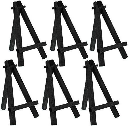 U.S. Art Supply Mini-Staffelei aus schwarzem Holz, 12,7 cm, A-Rahmen, für Künstler, Malerei, Party, Stativ, Tischhalter, Ständer für kleine Leinwände, Kinderbasteln, Visitenkarten, Schilder, Fotos,