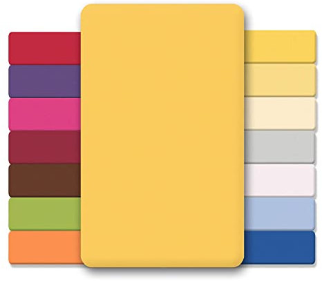 CelinaTex Jersey Spannbettlaken Lucina für Kids Doppelpack 60x120-70x140cm mais gelb 100% Baumwolle gekämmt superweich Spannbettbezug, Leintuch, Bettlaken, elastisch, Strech, Oeko-Tex