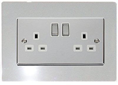 Focus Plastics DOUBLE LIGHT SWITCH SOCKET COLOURED ACRYLIC SURROUND FINGER PLATE - BUY 2 GET EXTRA 1 FREE (10 COLOURS) … (Grey)