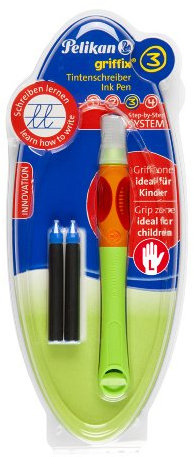 Pelikan Tintenschreiber Griffix für Linkshänder, 1 Set, grün