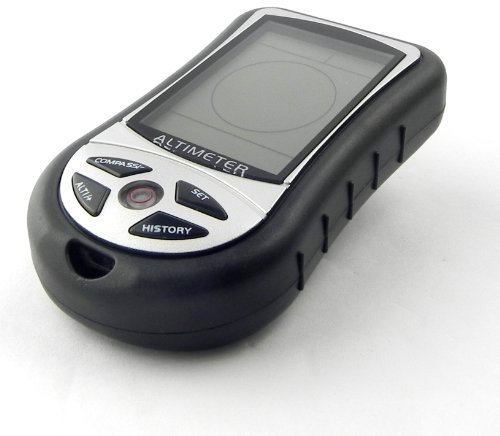 BW 8-in-1-Gerät, Digitaler Kompass, Altimeter, Barometer,Thermometer, mit LCD-Display, Schwarz