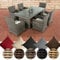 CLP Polyrattan Sitzgruppe Fontana Mit Polsterauflagen | Garten-Set: 1 Esstisch Mit Glasplatte und 6 Stühle, Farbe:grau-meliert, Polsterfarbe:Cremeweiß