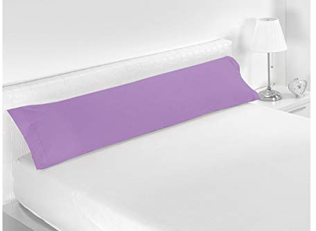 SABANALIA Funda Almohada Cama 105 50% Algodón Combina | Medida real 125x45 cm. Fácil planchado, resistente al lavado y la abrasión. Color Lila.