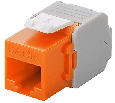 Goobay 90690 Keystone Module, RJ45, CAT 6a, UTP, Orange