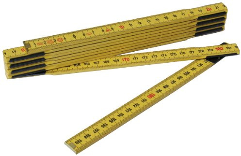 SW-Stahl 72410L Holzgliedermaßstab 2 m - Profi Zollstock mit Normzeichen | Buchenholz Maßstab für Werkstattbedarf & Industrie, 10 Glieder, Doppelskala, robuste Gelenke, Profi-Qualität in Weiß-Gelb