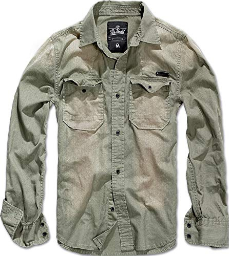 Brandit Hardee Denim Shirt Long Sleeve, Farbe: grau, Größe: XXL