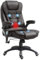 HOMCOM Fauteuil de Bureau massant et Chauffant électrique Fauteuil Bureau Ergonomique revêtement synthétique Brun