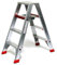 Alu-Profi-Doppelleiter 2x4 Stufen/Sprossen, 113x54x23cm, Aluminium, Marke: Szagato (Stehleiter, Anlegeleiter, Aluleiter, Kombileiter, Leiter)
