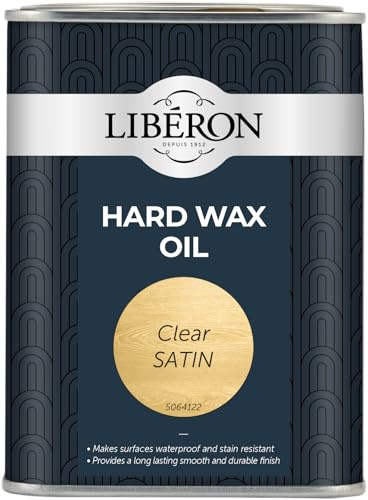 Libéron Hard Wax Oil for Wood Floors & Furniture, Clear Satin, 1L | Superior protection, Waterproof finish, Stain resistant, Ideal for kitchens & bathrooms