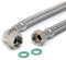 H2O-Flex® Schlauchfritze DN13 Panzerschlauch 1/2ÜM x 1/2ÜM 90° Bogen mit Trinkwasserzulassung | Flexibler Verbindungsschlauch | Flexschlauch mit Edelstahlumflechtung | Verlängerungsschlauch mit Überwurfmuttern