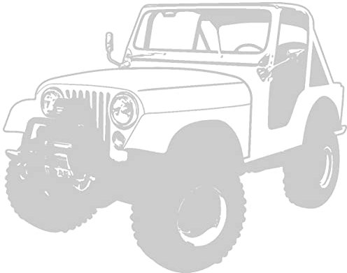 Samunshi® Wandtattoo Jeep Geländewagen 55 x 43cm silbermetalleffekt
