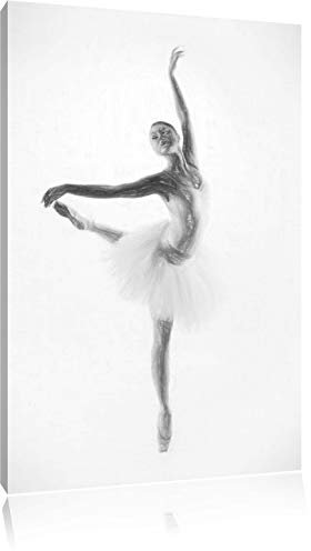 Pixxprint Ästhetische Ballerina, Größe: 100x70cm, Leinwandbild, fertig gespannt, Wandbild, Dekoration, Kunstdruck, kein Poster
