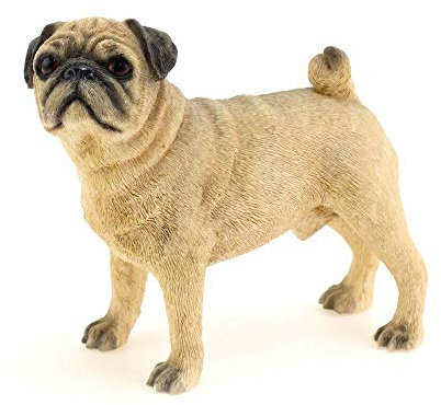 Leonardo Collection Mops Fawn Ornament Hund, Stein, Tan