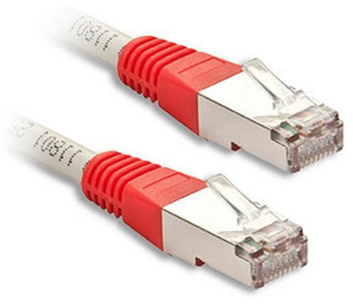 Lindy 45110 - Cavo di Rete Patch Incrociato Cat. 6 S/FTP, 30 m, con Presa, Colore: Grigio/Rosso