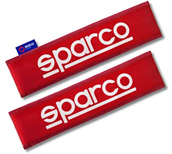 Sparco Set di 2 Cuscinetti universali SPC in Poliestere Rosso per Cinture di Sicurezza Rosso Universale