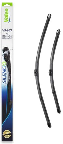 VALEO Silencio Wiper - VF447 - Kit of High Performance, Superior Road Visibility, Easy Installation Original Flat Blades 600mm/500mm - Front - Set of 2 Wiper Blades - 574647