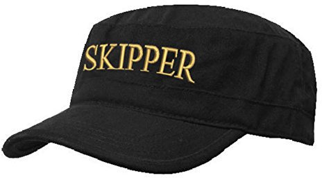 Kapitänsmütze Mütze Army Military Baseballmütze Cap Schiff Yacht Captain,First Mate,Crew,Cabin Boy,Pirate (Skipper Black Gold)