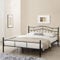 [en.casa] Metallbett Florenz 180x200cm mit Kopfteil Pulverbeschichtet Lattenrost Schlafzimmerbett Doppelbett Bett Schwarz Ehebett