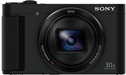 Sony DSCHX90 Digital Compact High Zoom Travel Camera with 180 Degrees Tiltable LCD Screen and View Finder (18.2 MP, 30 x Optical Zoom, Wi-Fi, NFC) - Black