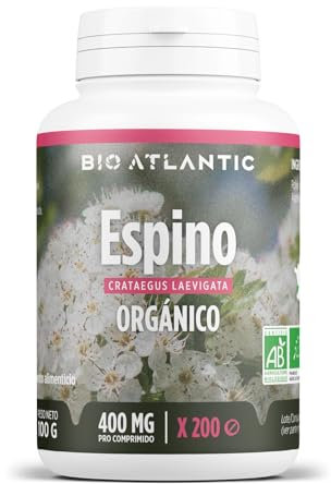Espino Blanco Orgánico - 400mg Espino Blanco por comprimido - 200 comprimidos