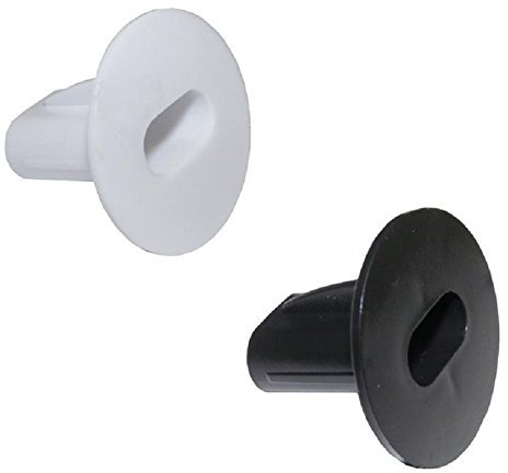 electrosmart Pack of 12 Double Feed-Thru Cable Wall Entry Grommets - 6x White and 6x Black - Suitable for most Twin WF65 Cable