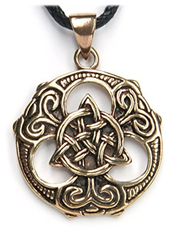 Drachensilber Tris Shild keltischer Schmuck Anhänger Bronze Kelten Kette Mittelalter inkl. Band Männer Frauen Schmuckanhänger