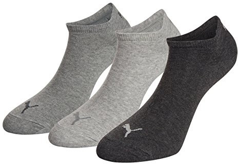 PUMA SNEAKER PLAIN 3P, Calzini, Unisex - Adulto, Anthraci/L Mel Grey/M Mel Grey, 39-42