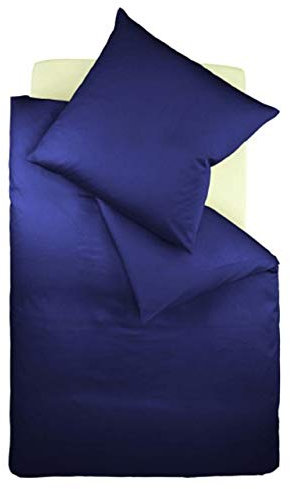 fleuresse 9200 Colours Interlock Jersey Bettwäsche aus 100% Baumwolle, Oekotex Standard 100, dunkelblau, 135 x 200 cm