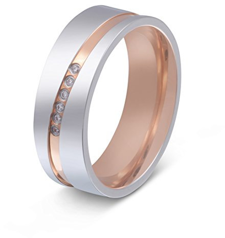 Juwelier Schönschmied - Damen Titanringe Verlobungsring Trauring Paris Titan Zirkonia inkl. persönliche Wunschgravur 54 (17.2) NrT23D