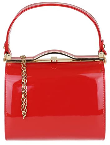 Girly Handbags Glänzend Lack Leder Handtasche Abend Handtasche Griff Verschluss