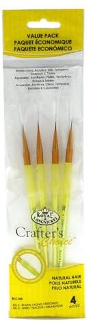 Royal & Langnickel Paint Brush Detail Sable Pack of 4