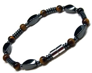 Accents Kingdom Elegant Tiger's Eye Bead Magnetic Hematite Bracelet, 8.5