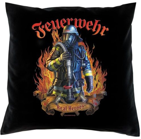 Kissen mit Innenkissen - FFW - Feuerwehr - Real Heroes - mit 40 x 40 cm - in schwarz : )