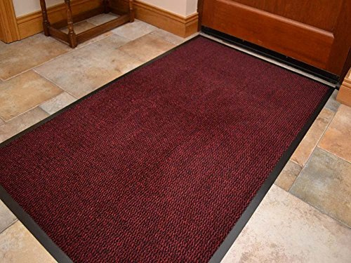 think-louder Anti Slip Rubber Outdoor Floor Mat, Entrance barrier Rugs Home Kitchen Office Door runner in and sizes 40x60/60x90/60x180/90x150/120x180 - RED 90X150