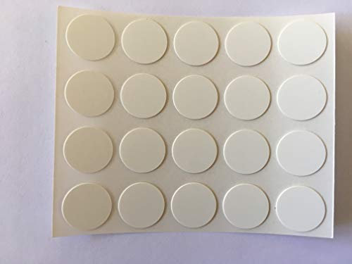 20 White Self Adhesive Stick on Screw Hole Cap/Covers 13mm