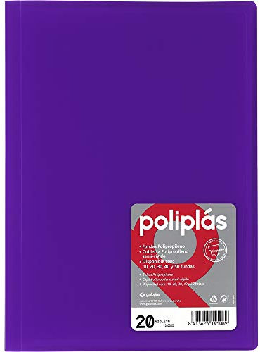 Visitenkartenbuch poliplás lichtdurchlässig A4 violett 20 Hüllen