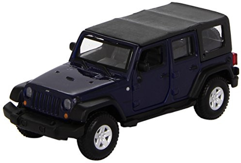 Bburago 43012 - Modellauto 1:32 Jeep Wrangler Unlimited Rubicon, metallic blau, Fahrzeuge