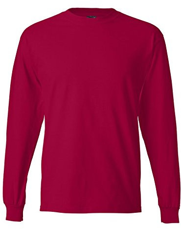 Hanes Men's 5186 6.1 Oz. Long Sleeve Beefy T Deep Red 2XL